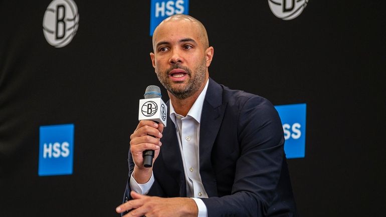 Jordi Fernández, the Brooklyn Nets' new head coach is introduced...