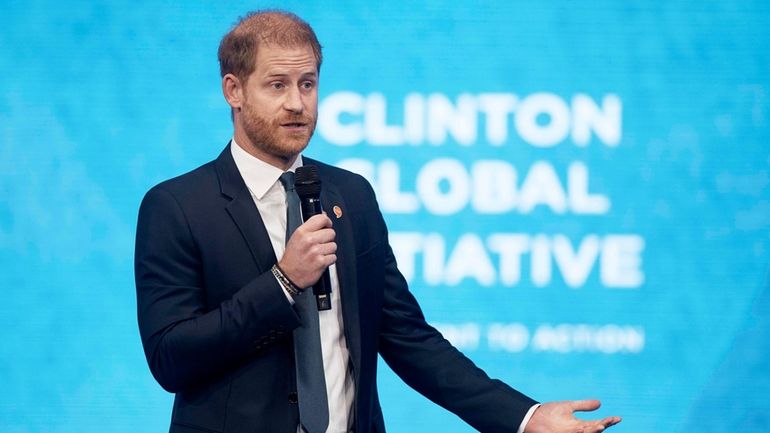 Prince Harry speaks during the Clinton Global Initiative, Tuesday, Sept....