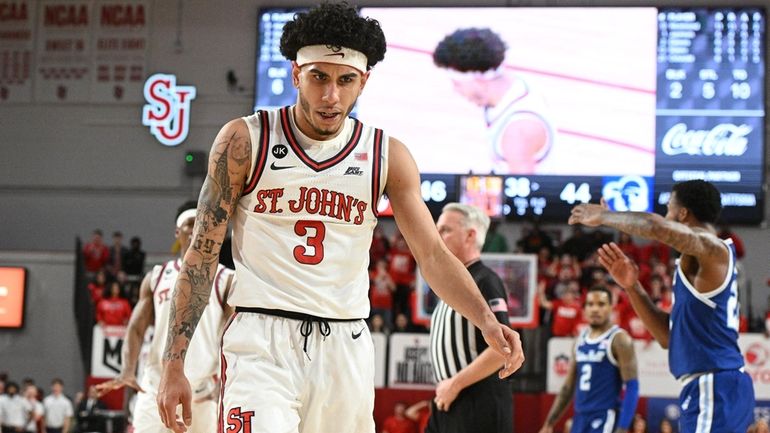 St. John's Red Storm guard Andre Curbelo against Seton Hall...