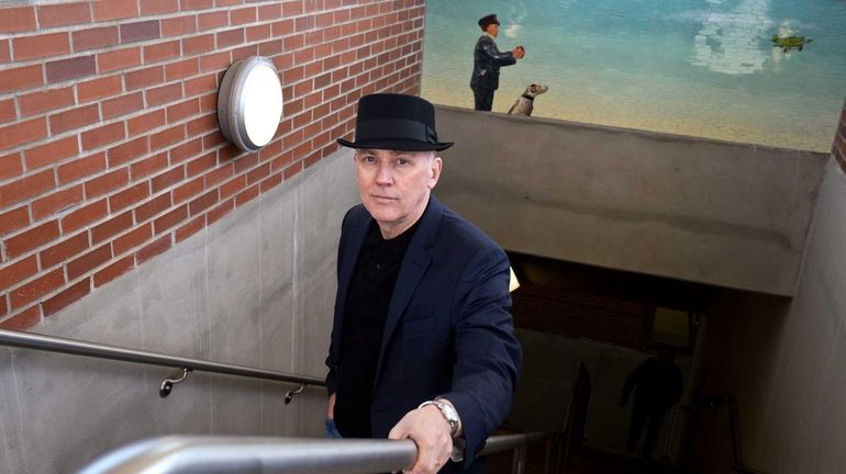 Peter Drake, an artist from Manhattan, stands in front of...