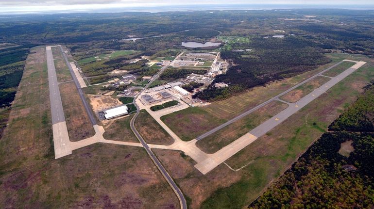 An aerial view of Riverhead's Enterprise Park at Calverton, located...