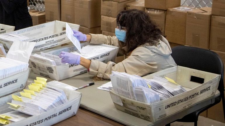 Ballots are sorted at the Nassau County Board of Elections...