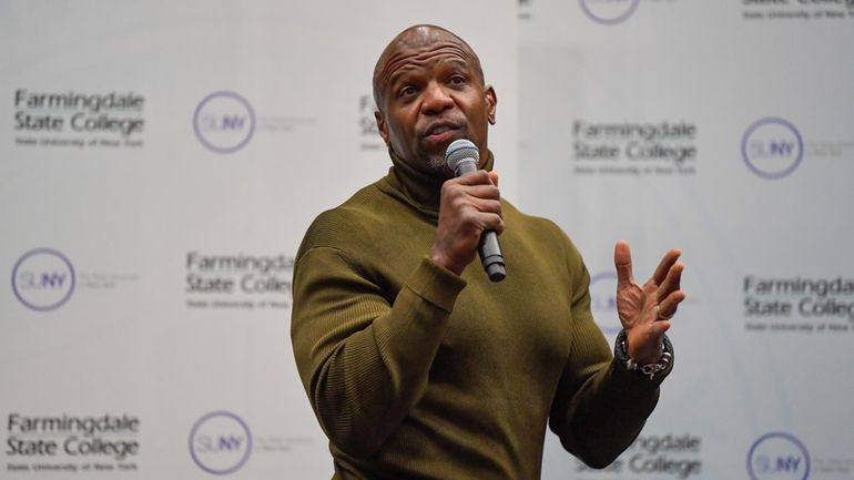 Actor, activist and author Terry Crews speaks to students at Farmingdale State...