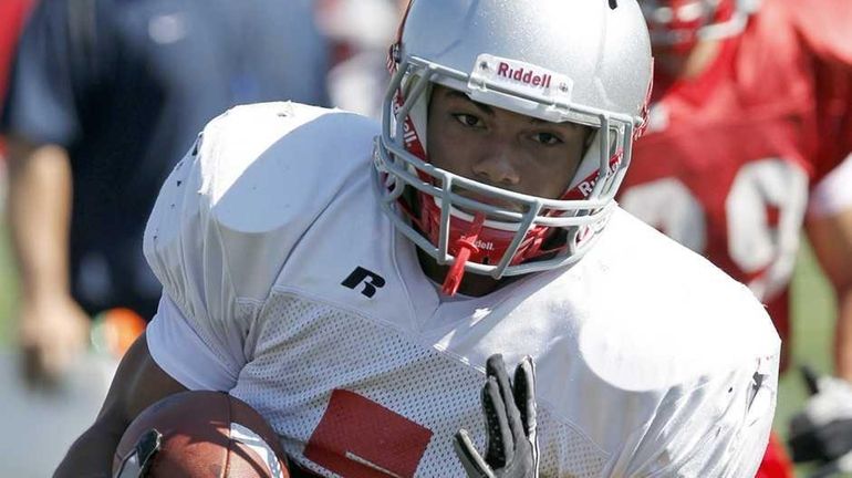 Stony Brook running back Miguel Maysonet during practice. (Aug. 11,...