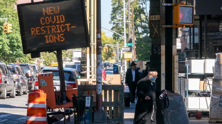 A traffic sign on New Utrecht Avenue in Borough Park,...