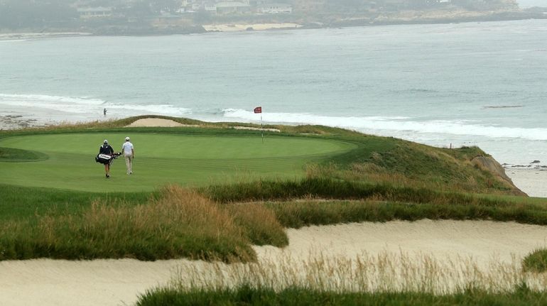 A general view of the 10th green during a practice...