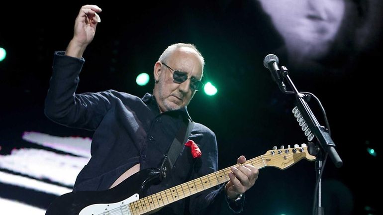 Guitarist Pete Townshend of the British band The Who performing...