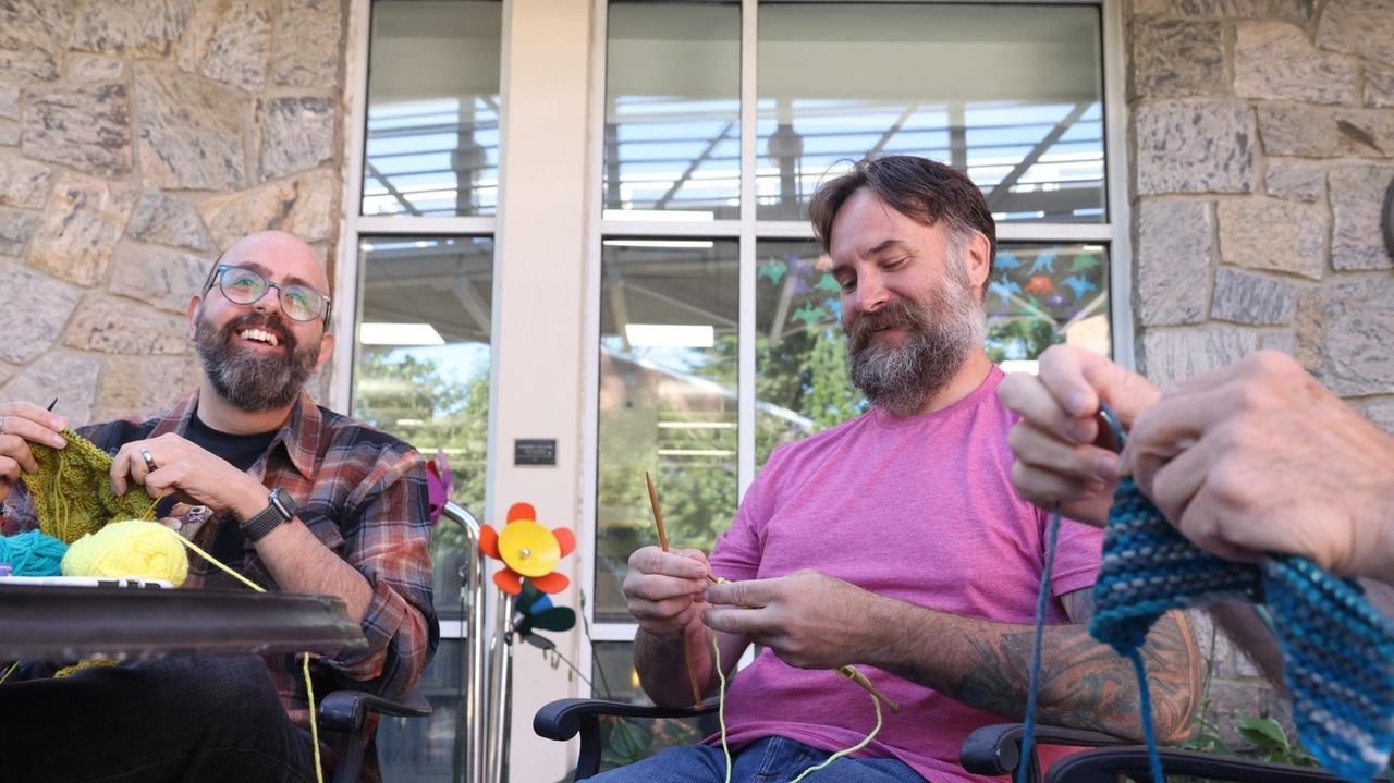 Men's knitting/crochet group gathers monthly in Northport