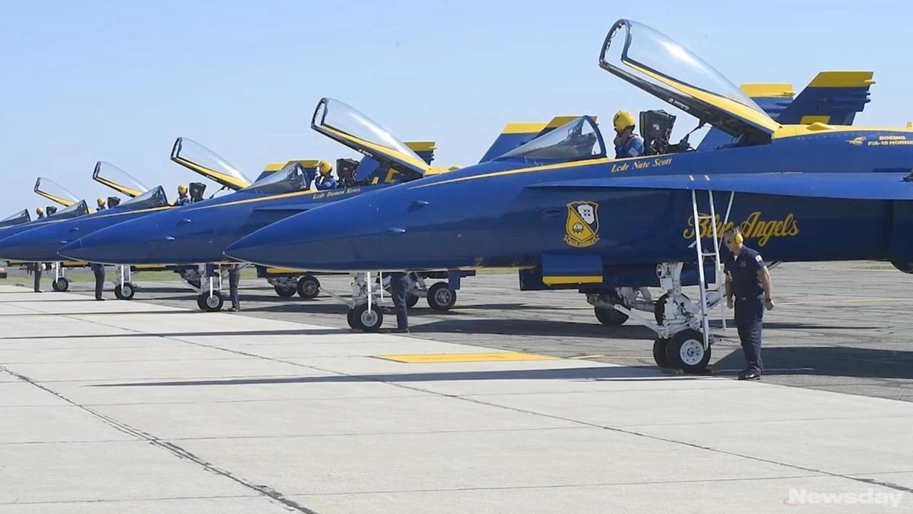 U.S. Navy Blue Angels arrive for Bethpage Air Show at Jones Beach Newsday