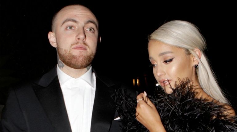  Mac Miller and Ariana Grande at a 2018 Oscar party...