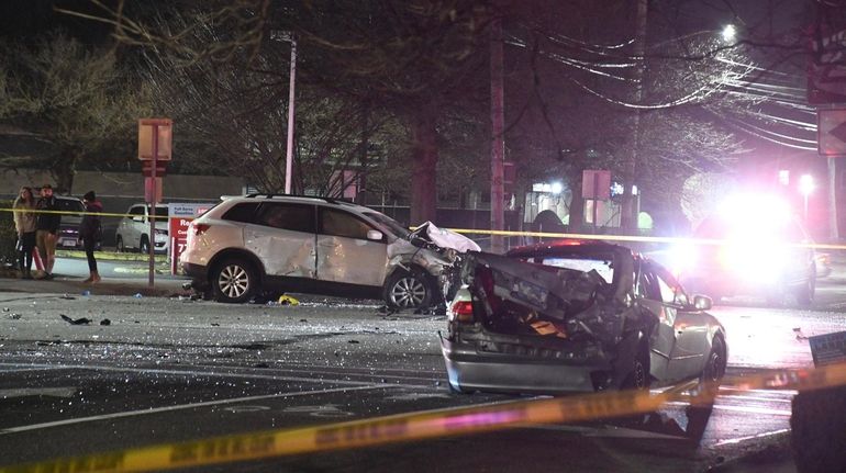 The scene of the accident late Thursday at Grand Boulevard...