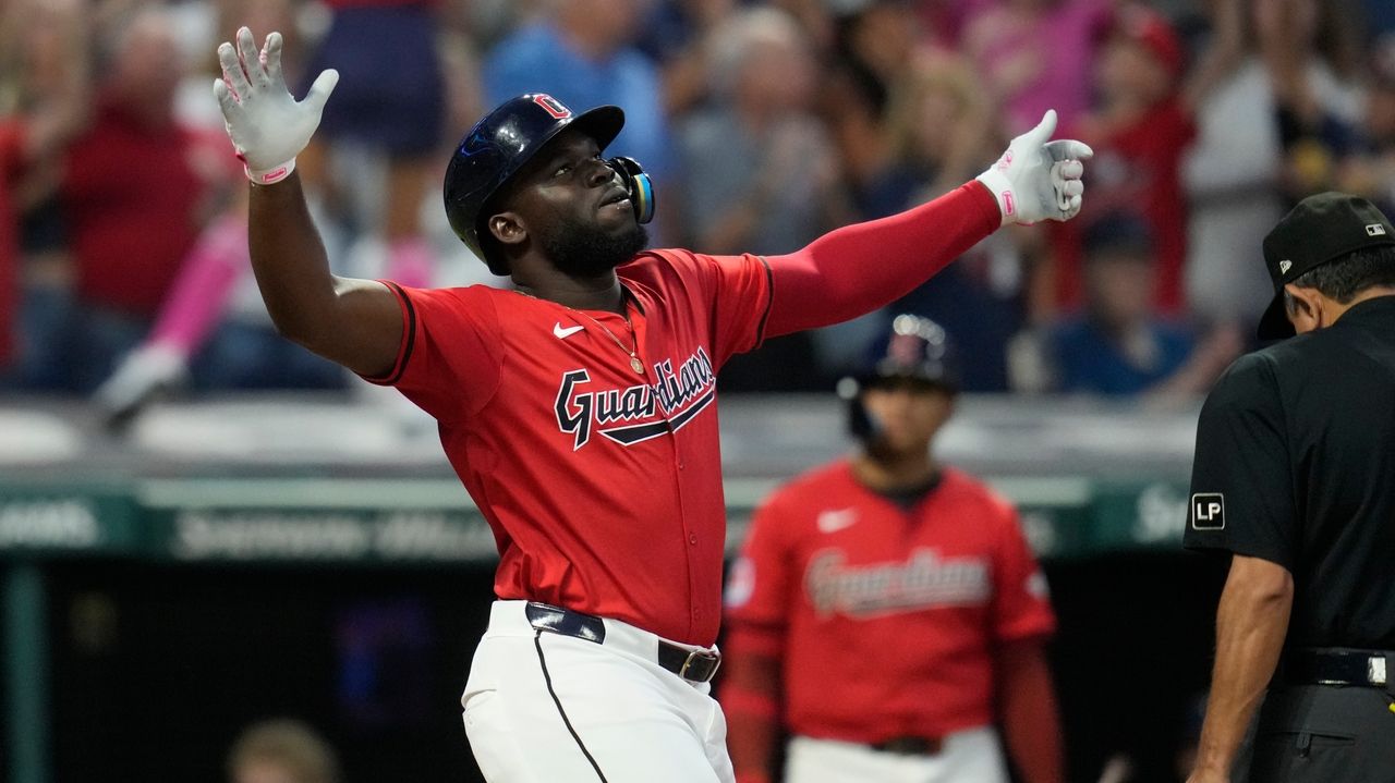 Rookie Jhonkensy Noel hits a 430-foot homer for the go-ahead run as the ...