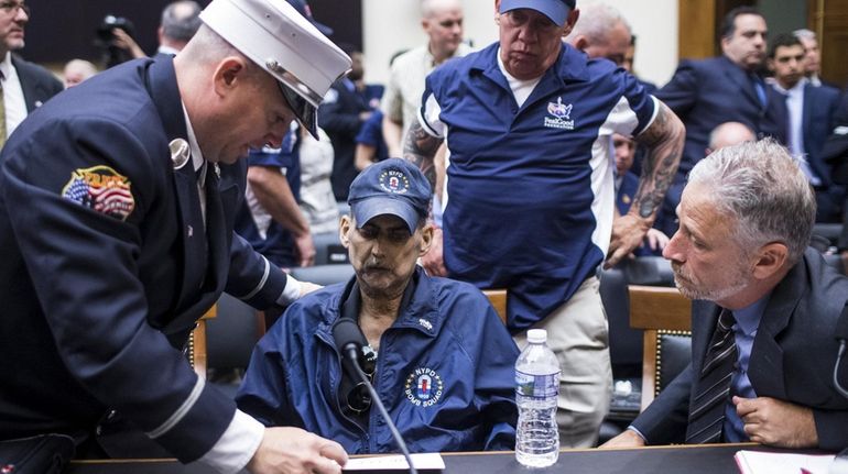 From left, retired FDNY Lt. Michael O'Connell, a 9/11 responder;...