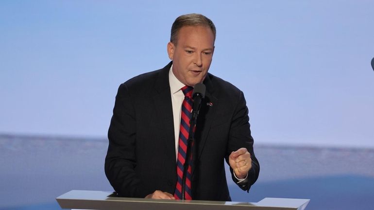 Former Long Island congressman Lee Zeldin speaks at the 2024 Republican...