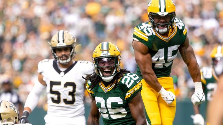 Green Bay Packers safety Darnell Savage (26) and linebacker Eric...