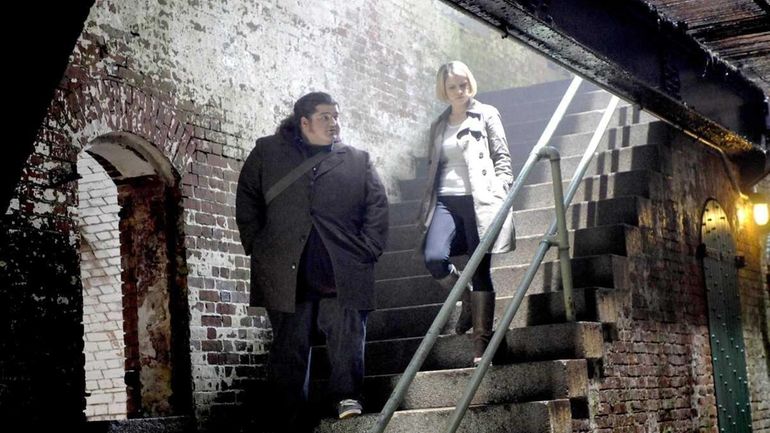 Jorge Garcia and Sarah Jones are pictured in the show...