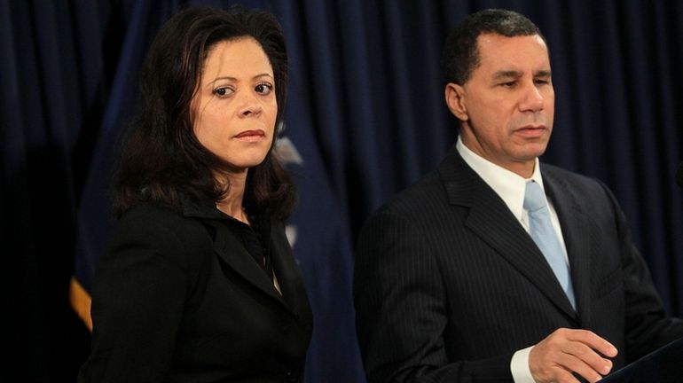 Gov. David Paterson, with his wife Michelle Paterson for his...