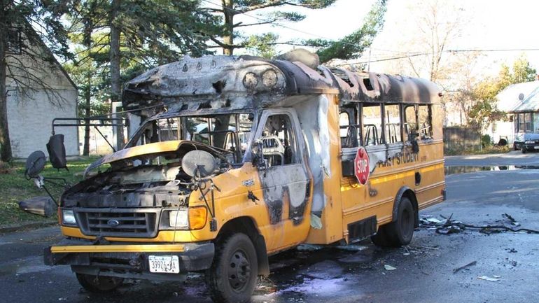 A fire on a school bus briefly closed Uniondale Avenue...