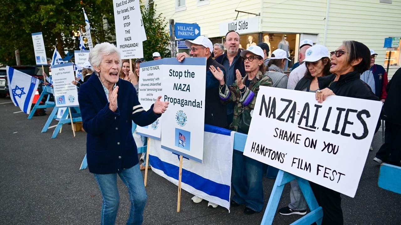 Demonstrators protest NAZA screening at Hamptons film festival
