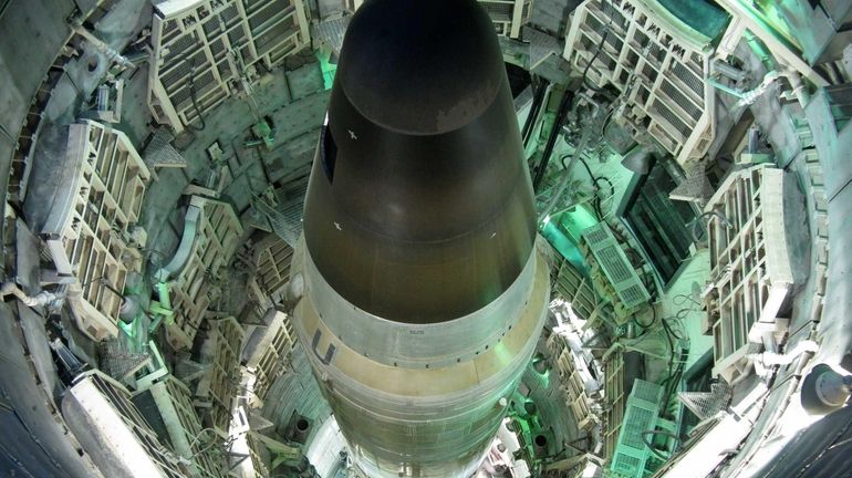 Interior of the missle silo holding a Titan II missile....