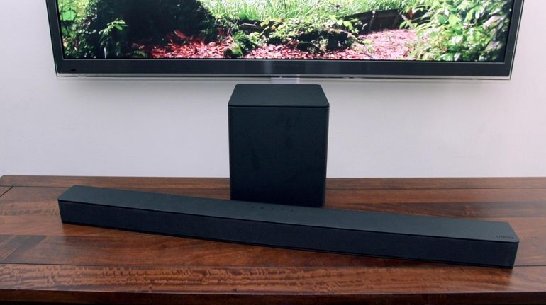 The Vizio V21 soundbar features a wireless subwoofer.