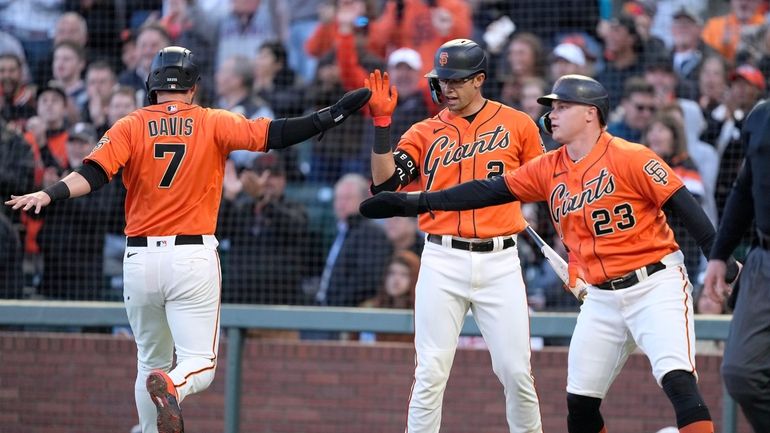 Conforto drives in 4 runs to back Webb in the Giants' 8-5 victory over the  Diamondbacks - Newsday