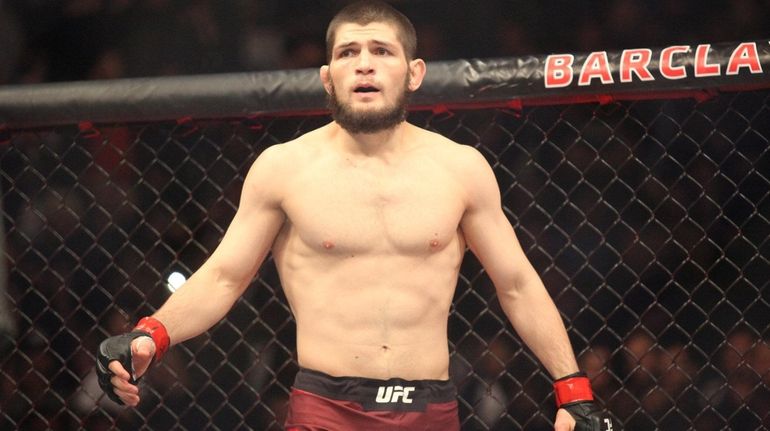 Khabib Nurmagomedov prepares to face Al Iaquinta for the lightweight...