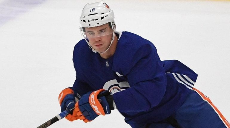 New York Islanders left wing Anthony Beauvillier skates at Northwell...