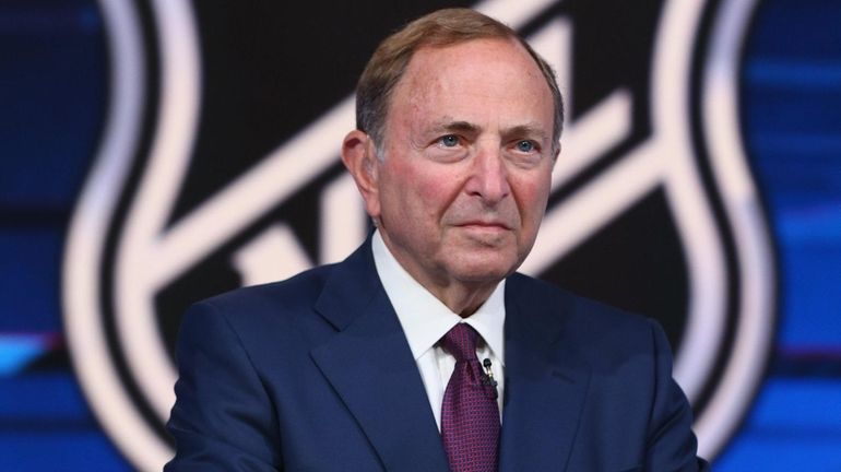 NHL commissioner Gary Bettman prepares for the first round of...