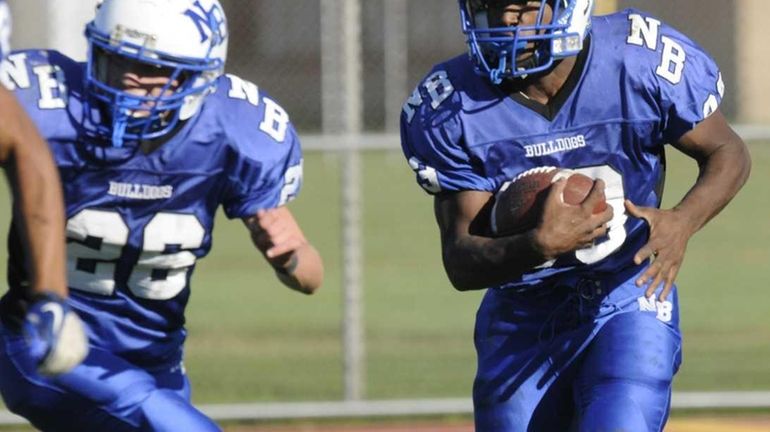 #33 Spencer Davidson runs for yards during the game against...