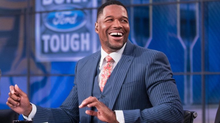 Michael Strahan on the Fox NFL Sunday set.