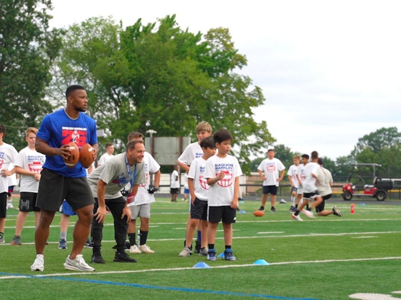 City of Jersey City on X: Come out and watch this Sunday's youth football  camp with NY Giants running back Saquon Barkley at Caven Point in  #JerseyCity from 5-7pm. The event is