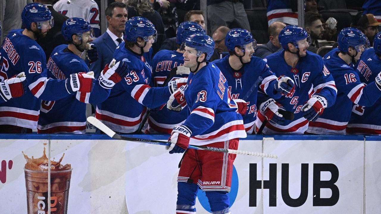 Alexis Lafreniere's hat trick leads Rangers over rival Islanders for ...