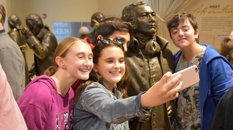 Kidsday reporters Julia Alt, Brianna Kassatly and Robert Abruzzo, from Maria...