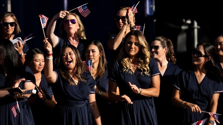 Solheim Cup team US clap during the opening ceremony of...