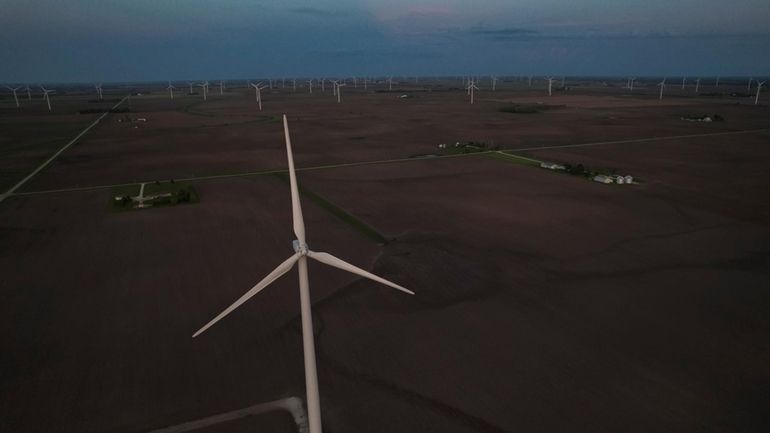 Wind turbines operate May 7, 2024, in Paxton, Ill.