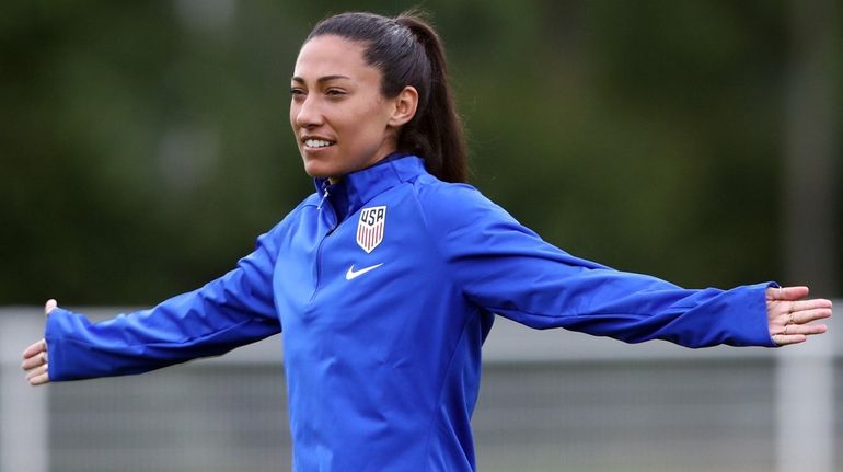 Christen Press during a USA training session for the FIFA...