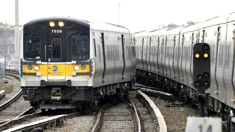 A file photo of LIRR trains.