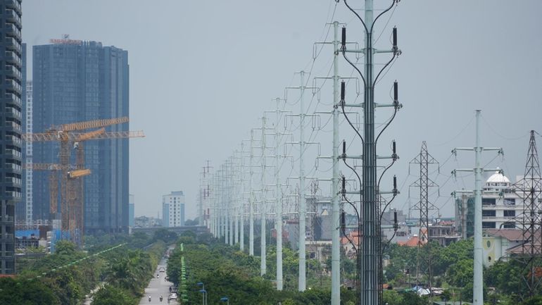 This photo shows power lines in Hanoi, Vietnam, Tuesday, July...