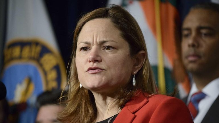 New York City Council Speaker Melissa Mark-Viverito during a news...