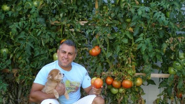 Alex Perros of East Meadow with his two babies: Bear...