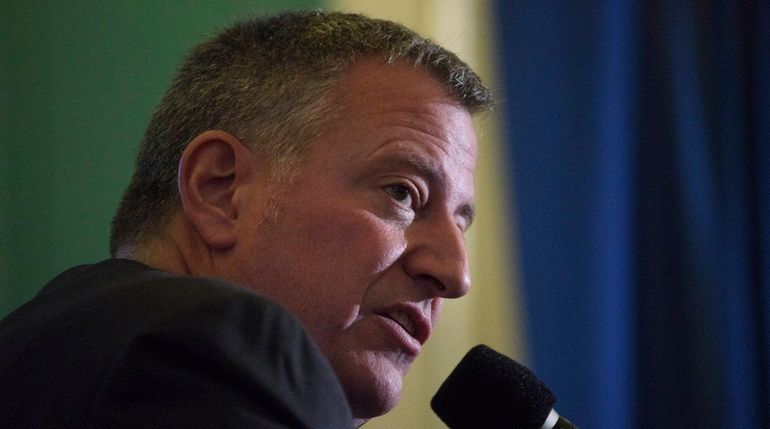 New York City Mayor Bill de Blasio holds a roundtable...