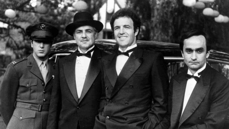 Al Pacino, Marlon Brando, James Caan and John Cazale on...