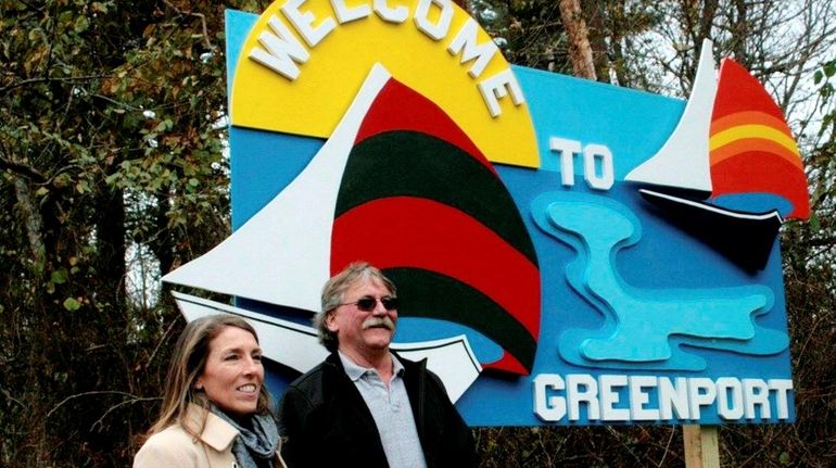 Maria Heaney and Greenport Village Mayor George Hubbard at the...