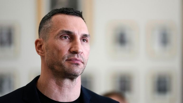 FILE - Former heavyweight boxing world champion Wladimir Klitschko leaves...