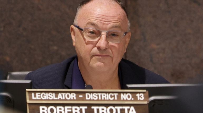 Suffolk County Legis. Robert Trotta at a hearing in Hauppauge last year.