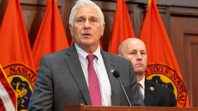 Nassau County Executive Bruce Blakeman at a news conference this...