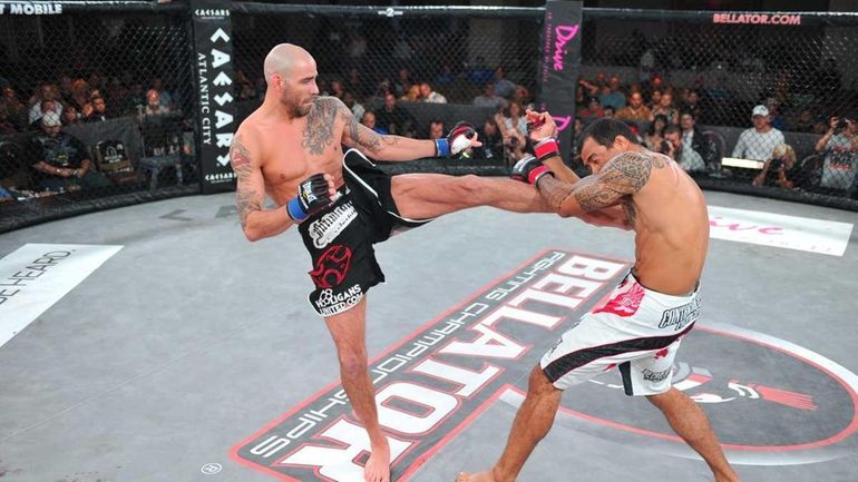 Ben Saunders, left, made it to the finals of Bellator's...