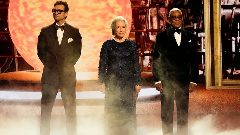 Antony Starr, from left, Kathy Bates, and Giancarlo Esposito present...