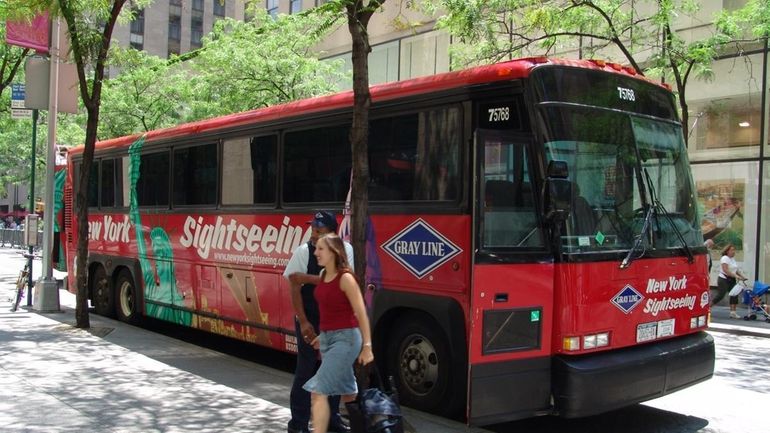 Photo of a Gray Line New York Sightseeing Tour bus....